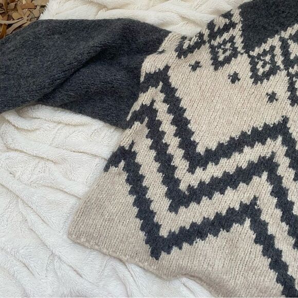 Free People Alpaca/Wool blend Nordic Rainbow Stripe Oversized Chunky Sweater - Picture 5 of 7